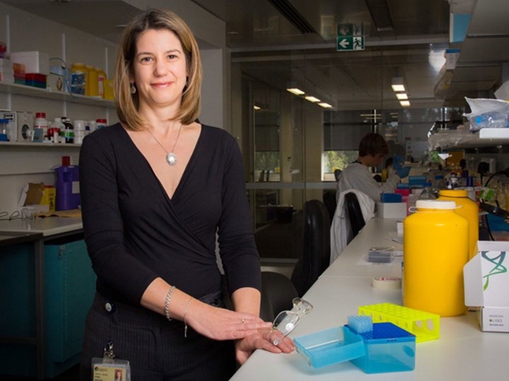 Dr Coralie English in her laboratory